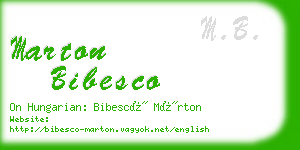 marton bibesco business card